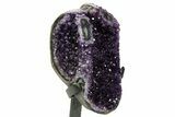 Sparkling Amethyst Geode With Metal Stand - Uruguay #371905-2